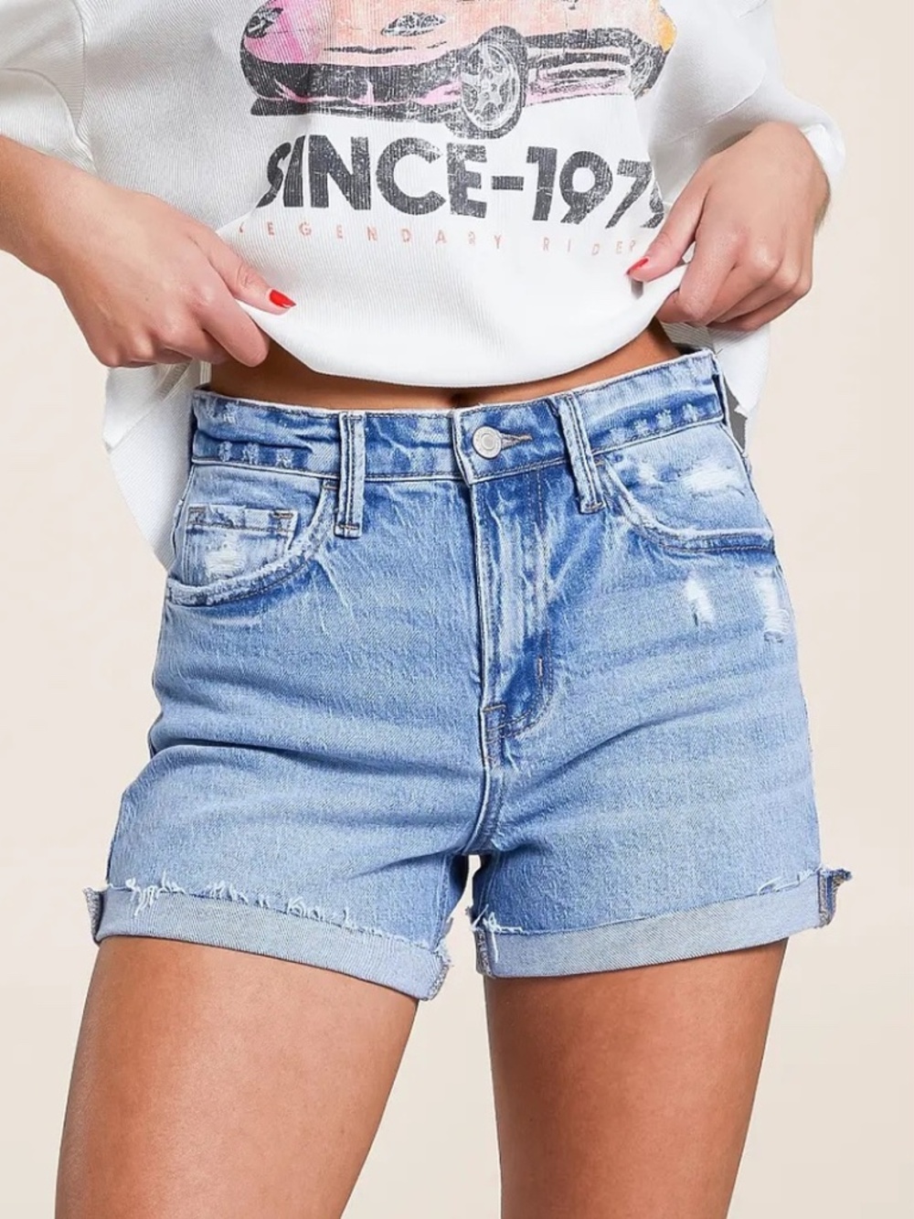 Women's 30 Vervet by Flying Monkey Rebecca High Rise Stretch Denim Shorts - NWOT